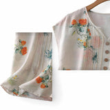 GYPSY Relax Loose Square Floral Printed Woven Top