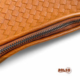 PREORDER BOLSO Woven Faux Leather Large Hobo Bag Zipper Closure