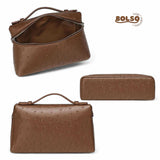 PREORDER BOLSO Faux Leather Ostrich Pattern Vanity Satchel Shoulder Bag