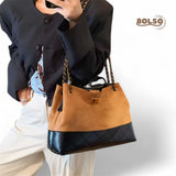 PREORDER Suede Diamond Stitch Pattern Chain Sling Tote Bag