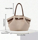 BOLSO Canvas Leather Slouchy Dumpling Tote Bag