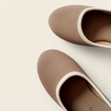SALLY Two Tone Twill Textured Leather Soft Mary Jane Doll Shoes