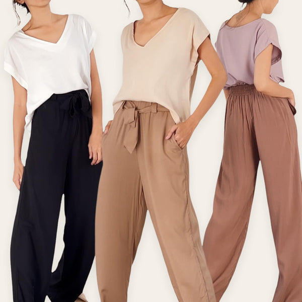 MEADOW Woven Color Block Top and Pants Coords