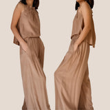 KENDALL Woven Halter Top and Pants Set