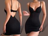 BLK Low Neck Underwire Cami Shapewear Bodycon Dress