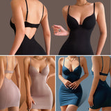 BLK Low Neck Underwire Cami Shapewear Bodycon Dress