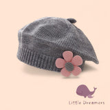 LITTLE DREAMERS Girls Fashion Floral Knitted Beret