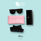 ILUV Riveted Square Frame Fashion Sunglasses w 2 FREE Case