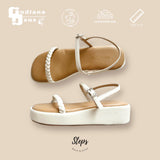 AMELIA Braided White Platform Sandals