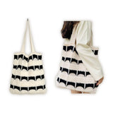 BOLSO LOOM Black/White Crochet Tote Bag