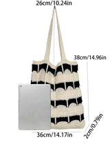 BOLSO LOOM Black/White Crochet Tote Bag