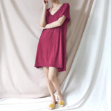 WINDY Soft Ribbed Knit Short Sleeve Dress