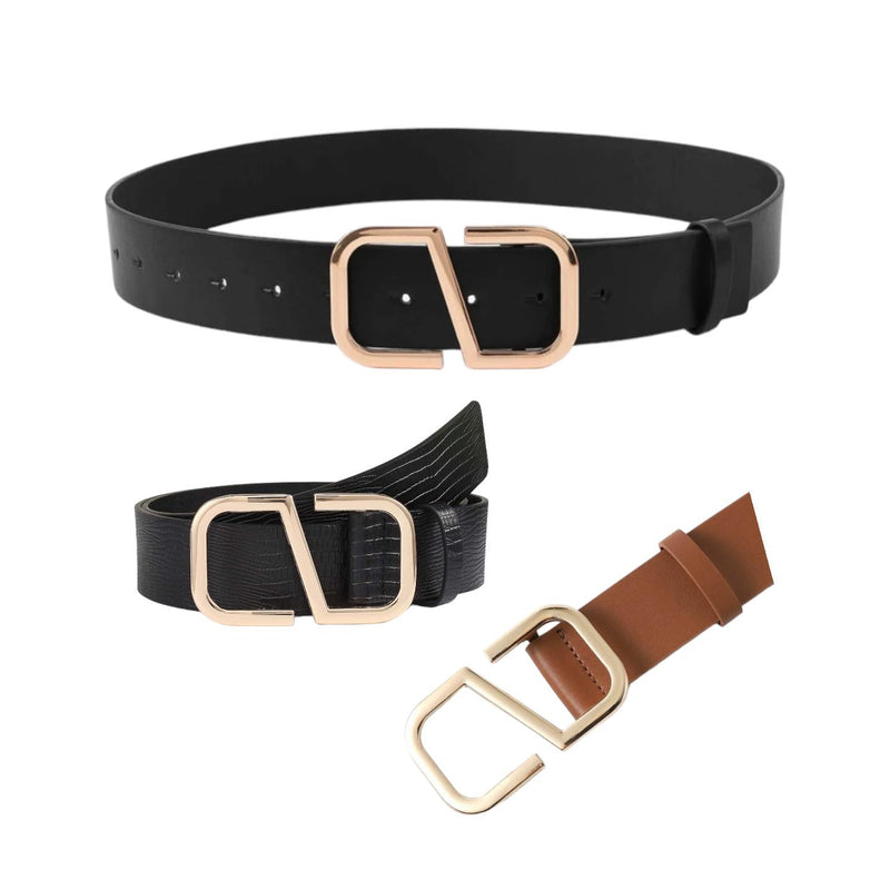 TAILLE Unique Gold Metal Buckle Adjustable Belt