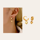 DAZZLE Clip-on Heart Dangle Earrings