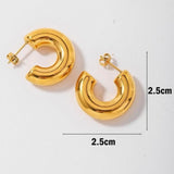 DAZZLE Vintage Gold C Stud Earrings