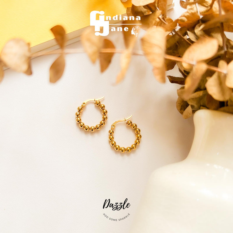 DAZZLE Mini Round Beads Hoop Earrings