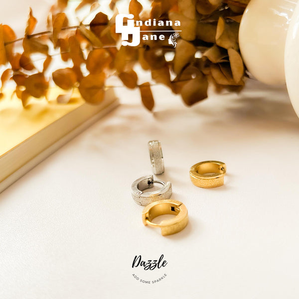 DAZZLE Mini Clip On Round Dangle Earrings