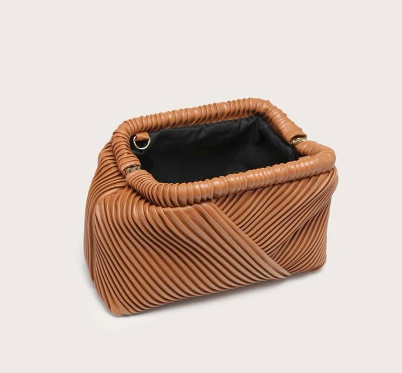 BOLSO Pleated Dumpling Clutch Handbag