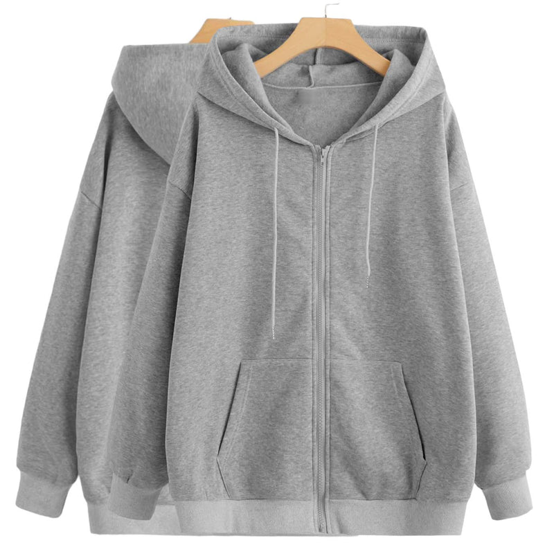 CHILL Sweet Oversized Long Zip Up Hoodie