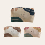 BOLSO Face Abstract Printed Canvas Vanity Zip Pouch
