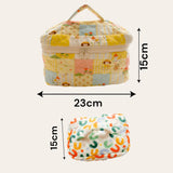 BOLSO Pattern Print Quilted Vanity Organizer Case Bag