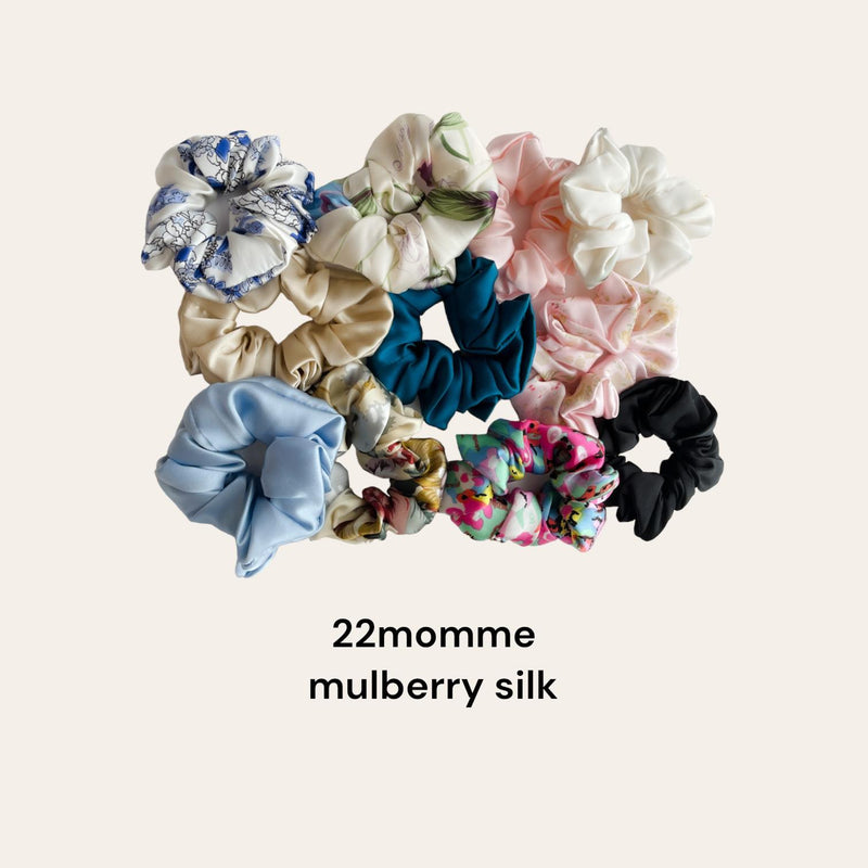 TRIX Plain Medium Mulberry Silk 22momme Hair Scrunchie