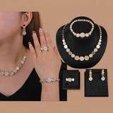 BLING 5pc Royalty Set Matching Necklace Bracelet Ring Earrings