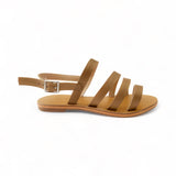 LOUISE Gold Strappy Flat Sandals