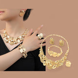 BLING 5pc Royalty Set Matching Necklace Bracelet Ring Earrings