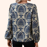 GYPSY Paisley Print Lantern Sleeve Top