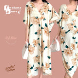 ART DECO V Neck Floral Print Tunic Loose Dress