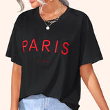 JERSY PARIS Embro Drop Shoulder Tee Top