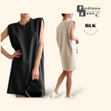 BLK Solid Knit Shoulder Pad Short Dress
