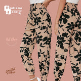ART DECO Motif Printed Paper Bag Pants