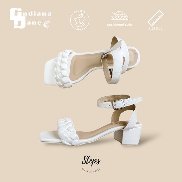 PAMPAS White Heels Chunky Sandals