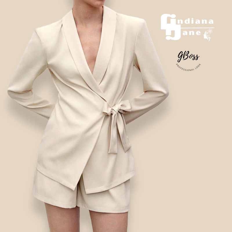 GBOSS Wrap Blazer & Shorts Set