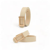 TAILLE Gold Rectangular Buckle Adjustable Fashion Belt