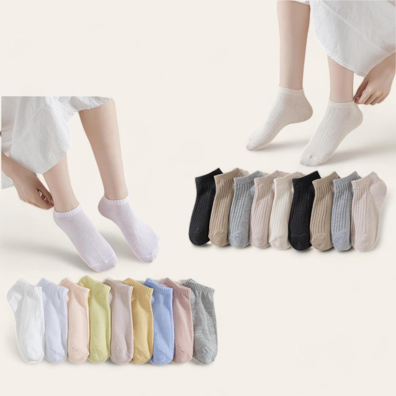 FOOTSIES 10 pairs Multi Color Ankle Socks Bundle