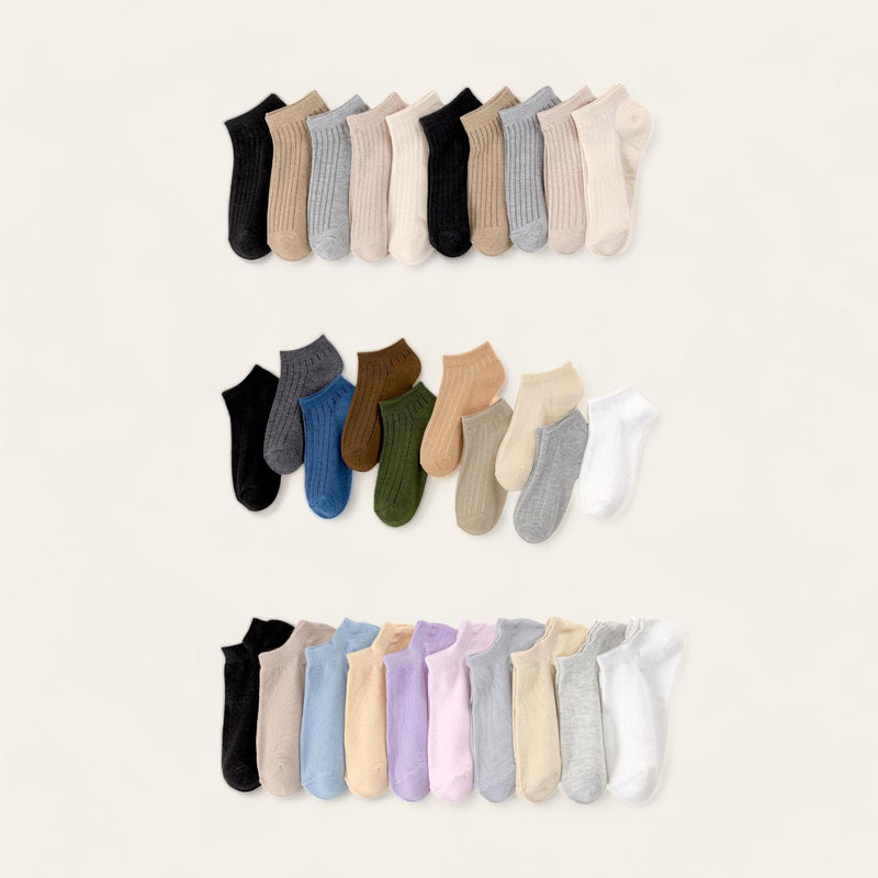 FOOTSIES 10 pairs Multi Color Ankle Socks Bundle