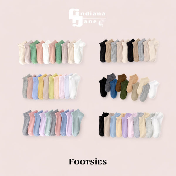 FOOTSIES 10pcs Pack Multi Color Ankle Socks