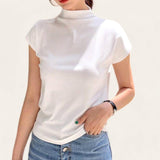 BLUSA Mock Neck Knit Extended Sleeves Top