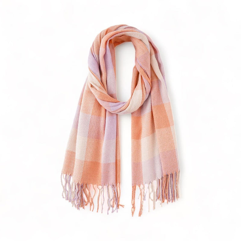 WRAP Plaid Tassel Wool Scarf