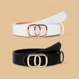 TAILLE 2pc Set Slim Belt with Gold Buckles