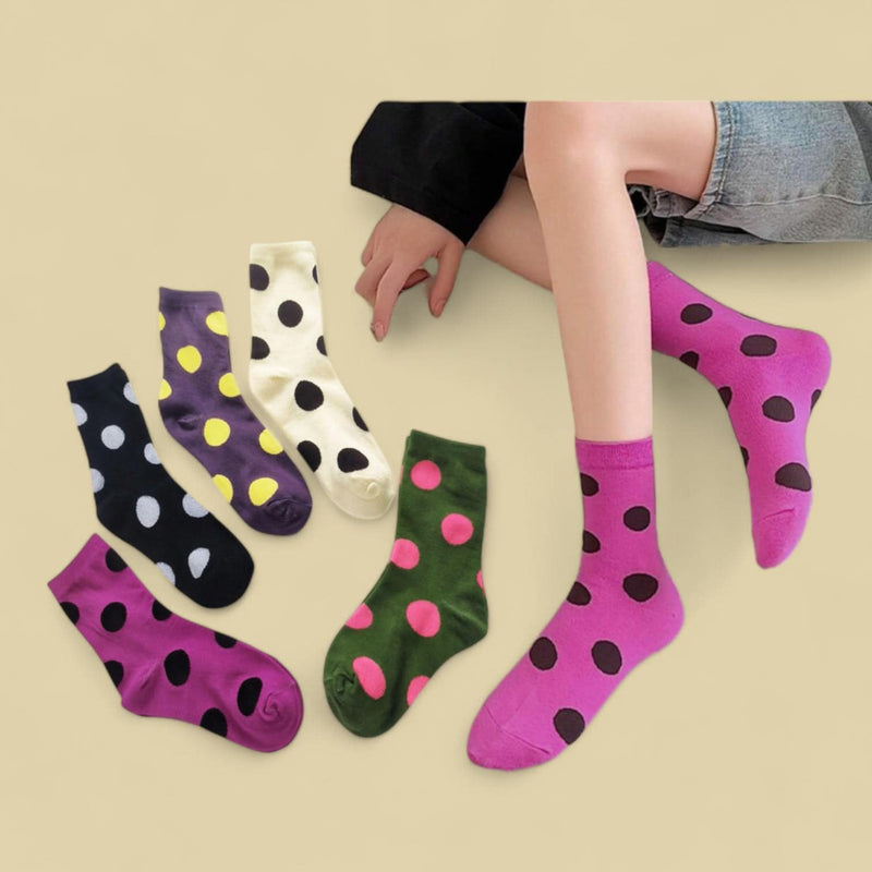 FOOTSIES 5pairs Set Graphic Knit Crew Socks