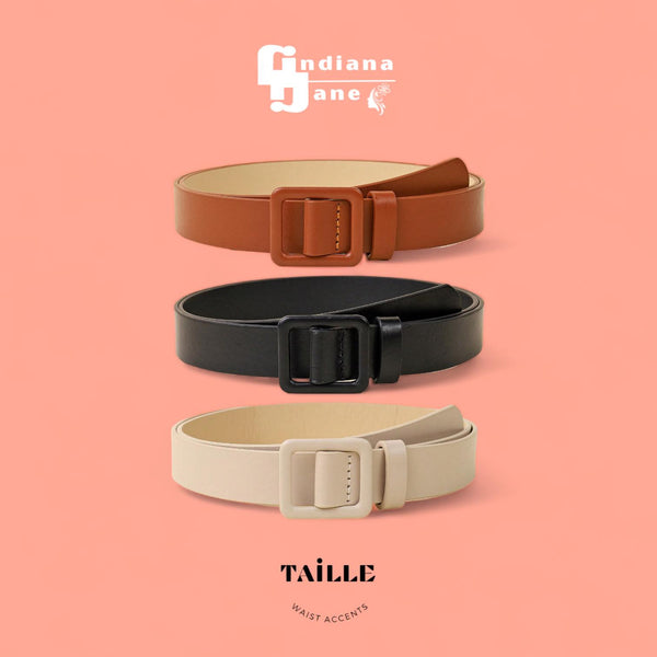 TAILLE 3pcs Belt Set Covered Buckle 0.9”