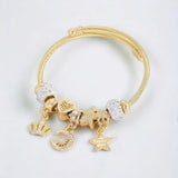 BLING Charm Bracelet Gold Bangle