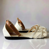 ARRA Woven Front Strap with T-Strap Flat Sandals