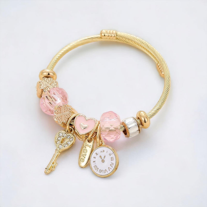 BLING Charm Bracelet Gold Bangle