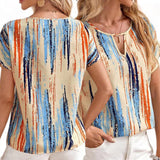 GYPSY Vertical Brush Printed Extended Sleeves Top
