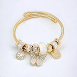 BLING Charm Bracelet Gold Bangle